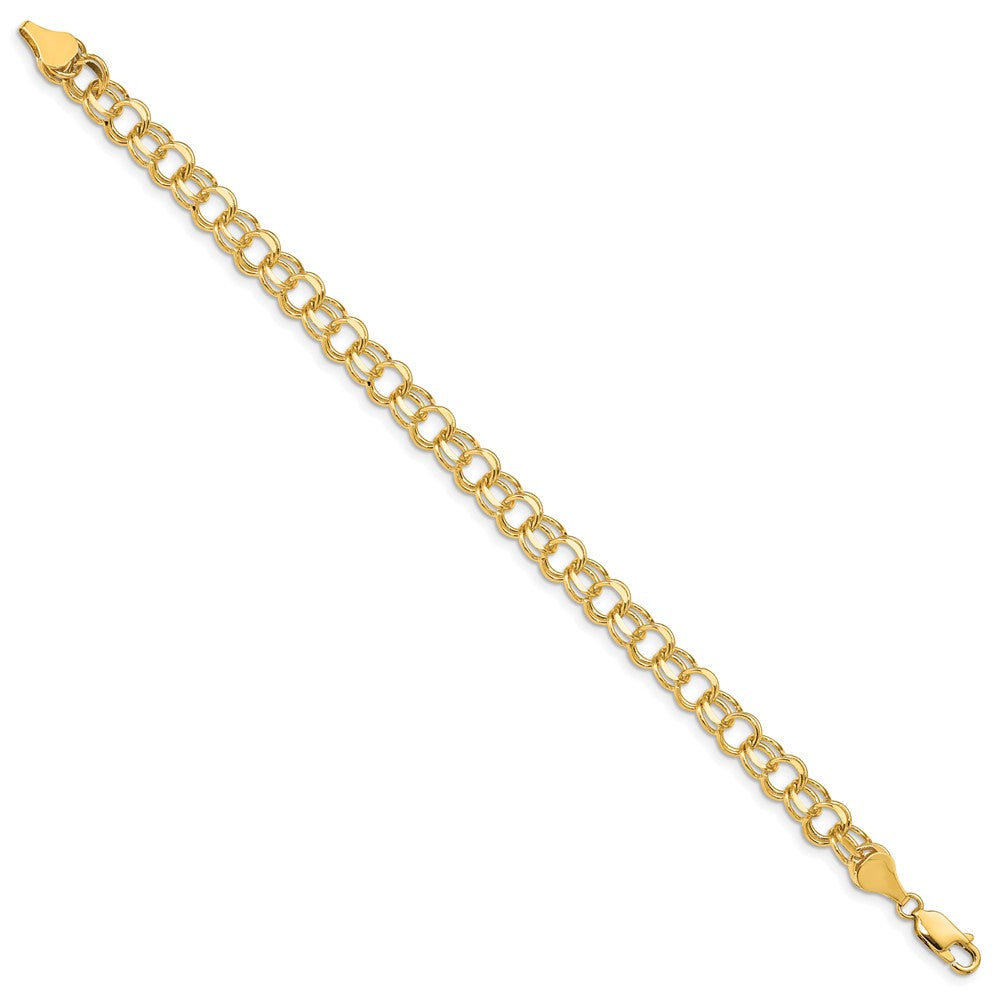 14K Yellow Gold Double Link Charm Bracelet