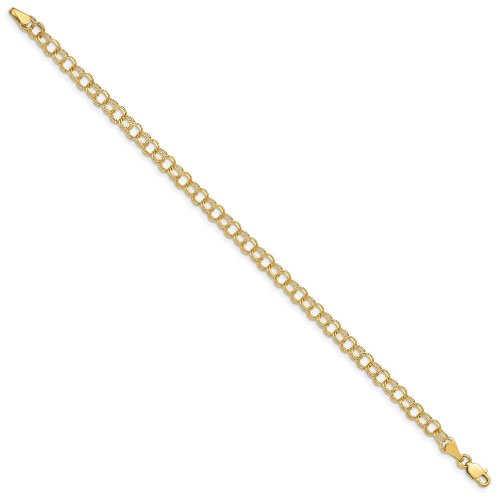 14K Yellow Gold Double Link Charm Bracelet