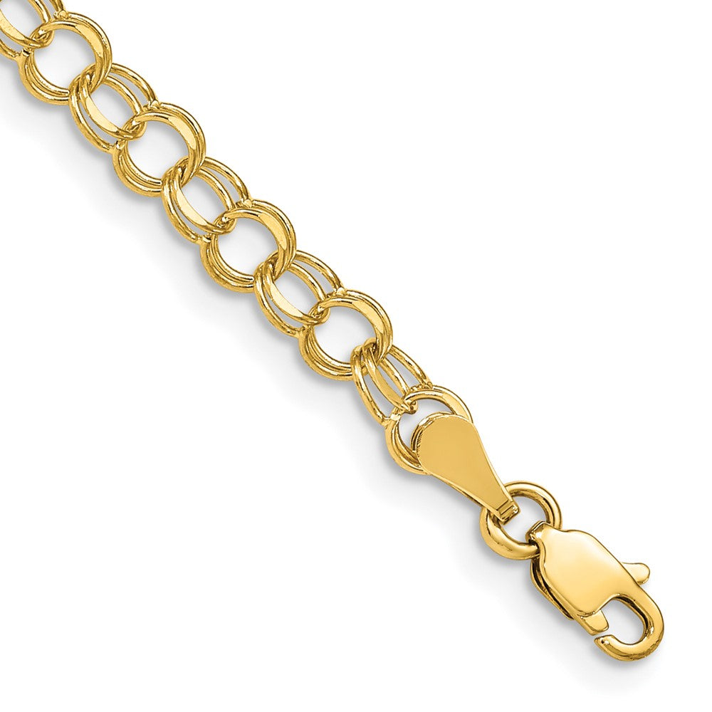 14K Yellow Gold Double Link Charm Bracelet