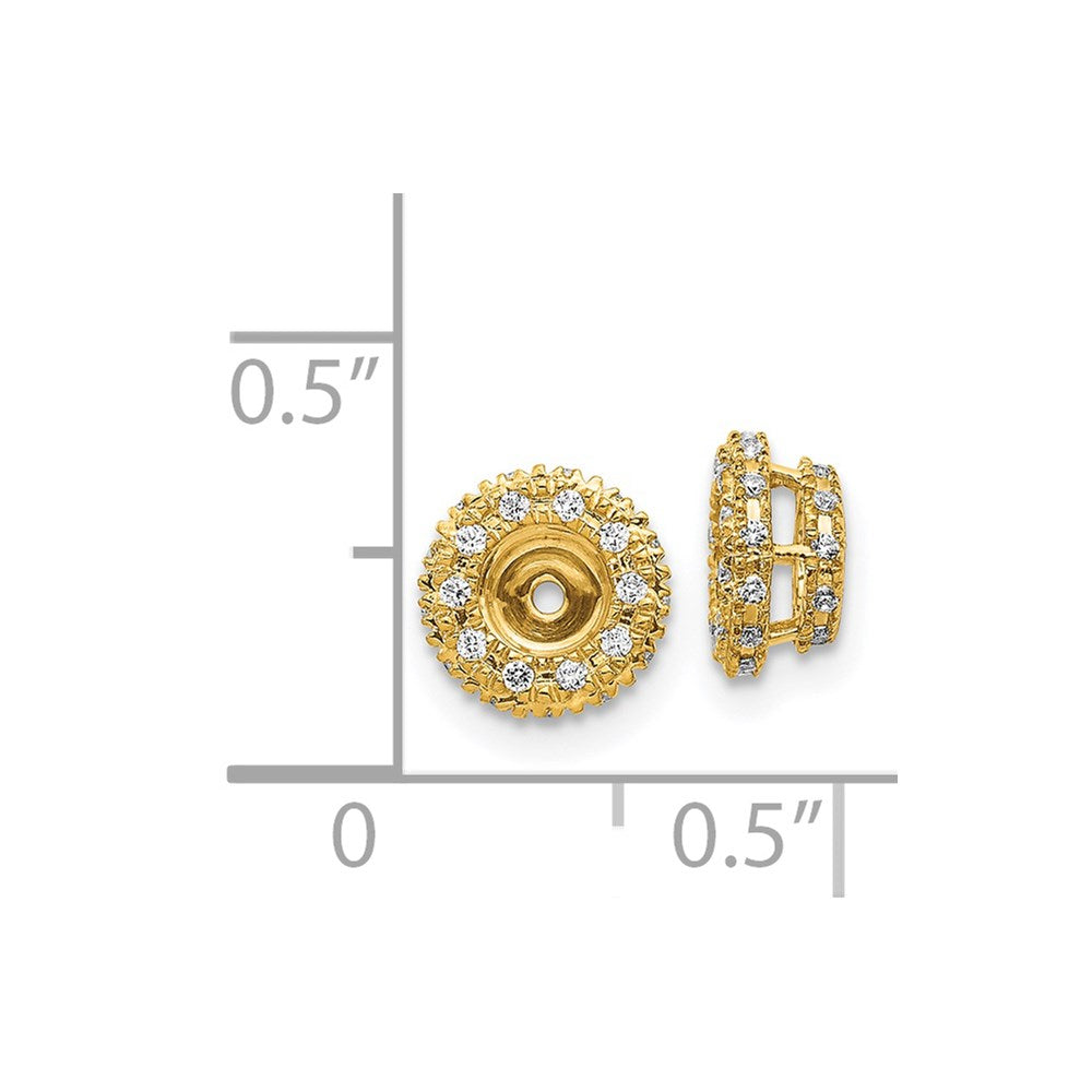 Solid 14k Yellow Gold 1/5ct Simulated CZ Earring JacKets