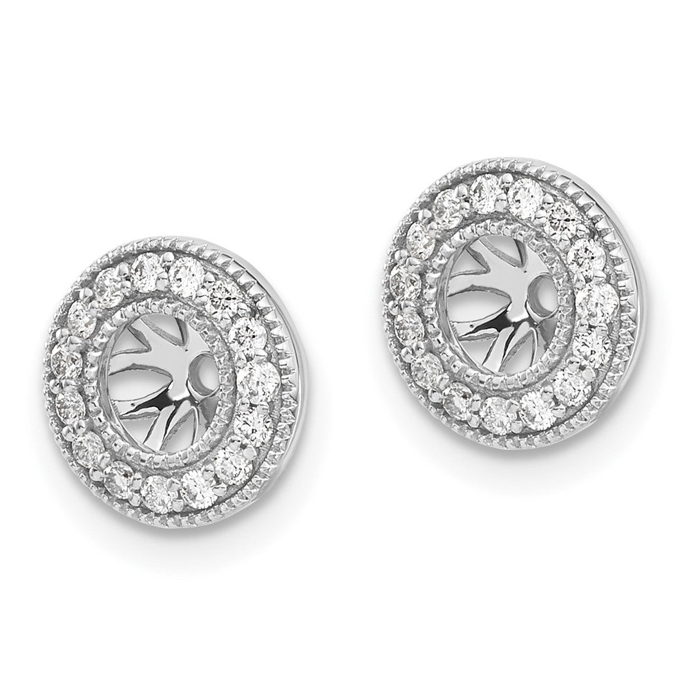 Solid 14k White Gold 1/4ct Simulated CZ Earring JacKets