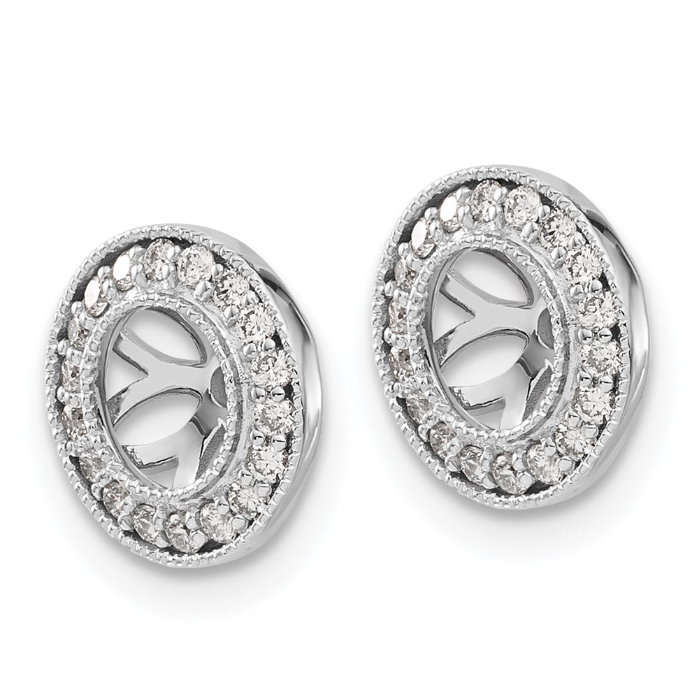 Solid 14k White Gold 1/3ct Simulated CZ Earring JacKets