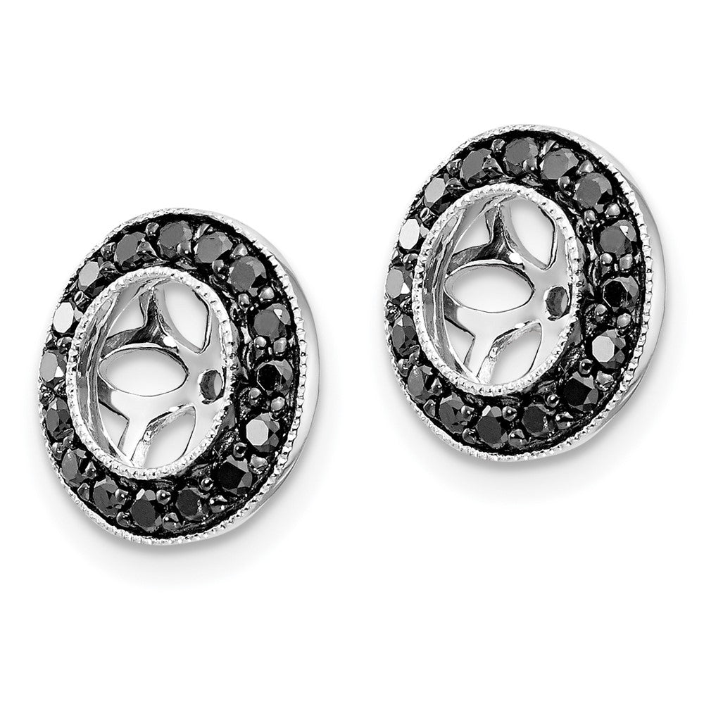 Solid 14k White Gold 1/3ct BlacK Simulated CZ Earring JacKets