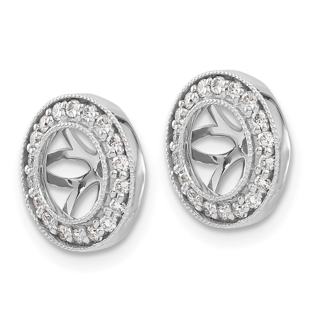 Solid 14k White Gold 1/3ct Simulated CZ Earring JacKets