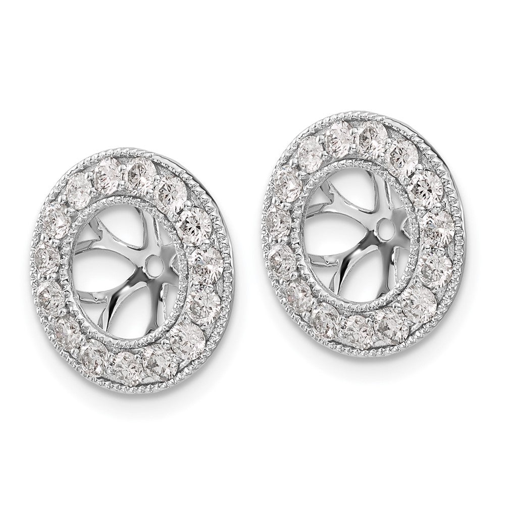 Solid 14k White Gold 1ct Simulated CZ Earring JacKets