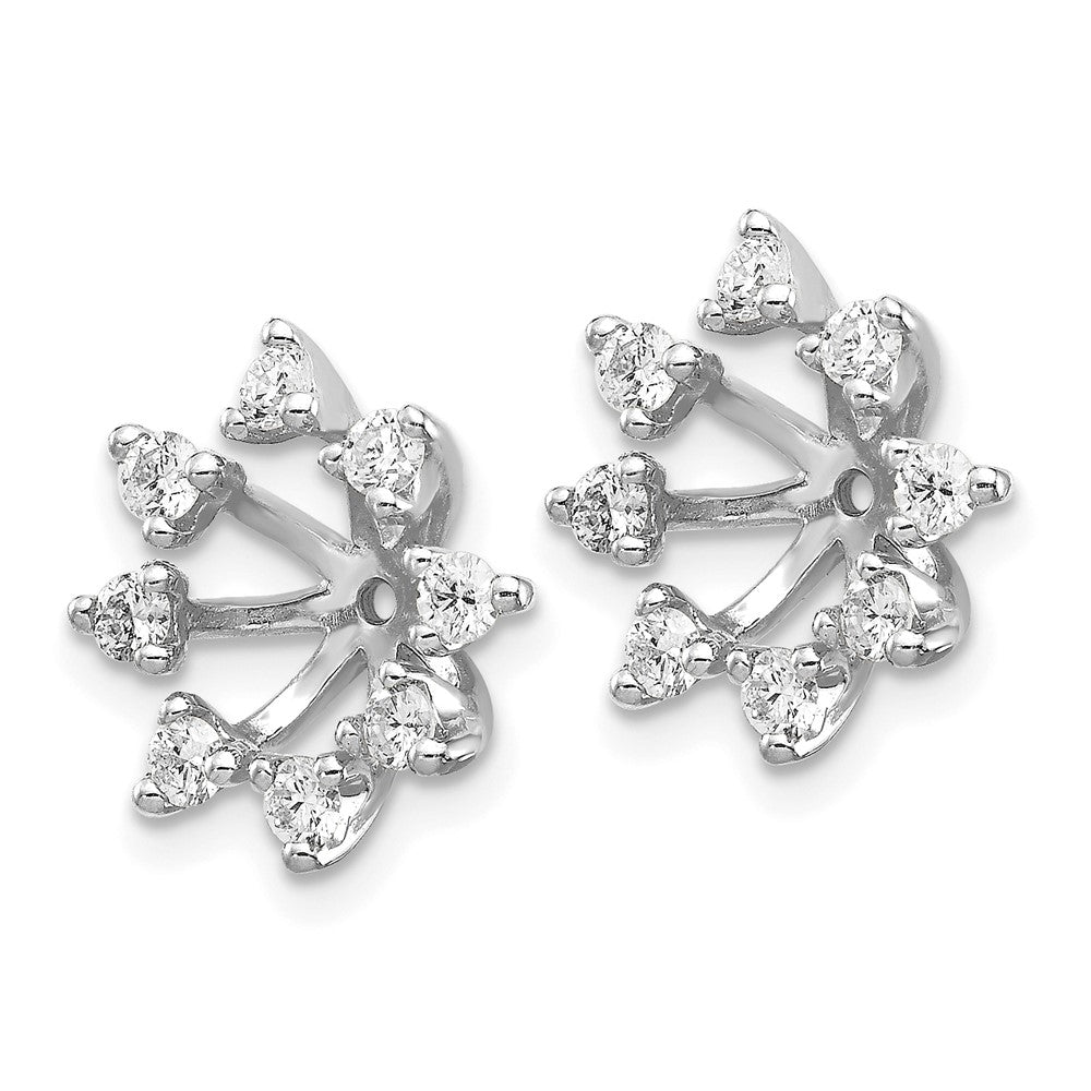 Solid 14k White Gold AA Fancy Simulated CZ Earring JacKet