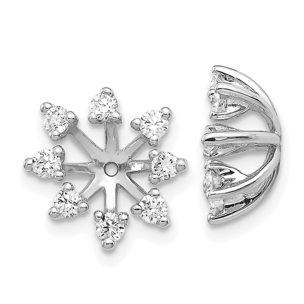 Solid 14k White Gold AA Fancy Simulated CZ Earring JacKet