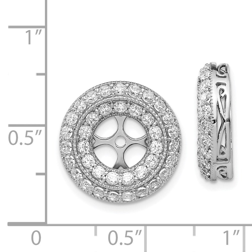 Solid 14k White Gold Fancy Simulated CZ Earring JacKets