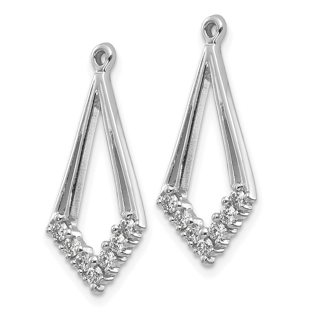 Solid 14k White Gold AA Simulated CZ Shaped Earring JacKet