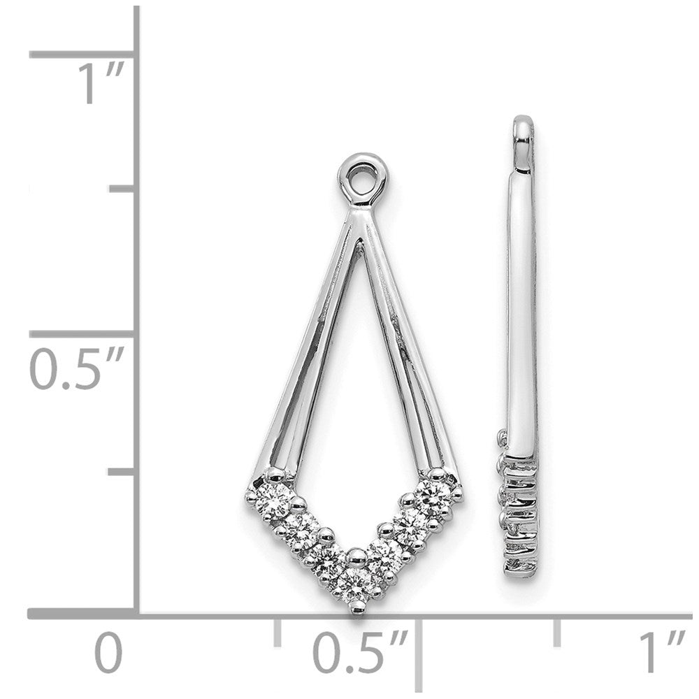 Solid 14k White Gold AA Simulated CZ Shaped Earring JacKet