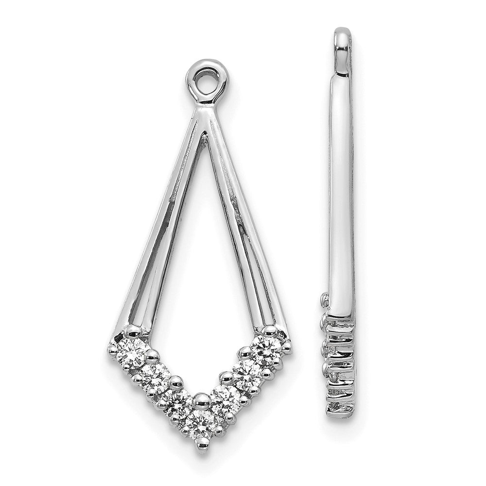 Solid 14k White Gold AA Simulated CZ Shaped Earring JacKet