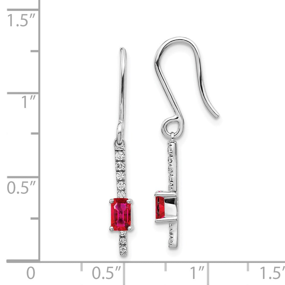 14k White Gold Real Diamond & Ruby Fancy Earrings