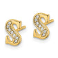 14k Yellow Gold Real Diamond Initial S Earrings