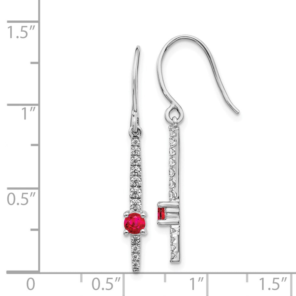 14k White Gold Real Diamond & Ruby Fancy Earrings