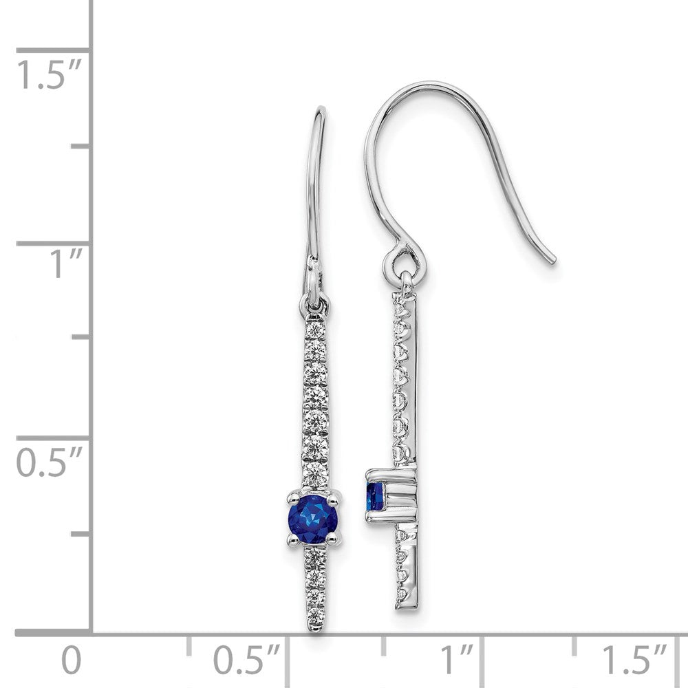 14k White Gold Real Diamond and Sapphire Fancy Earrings