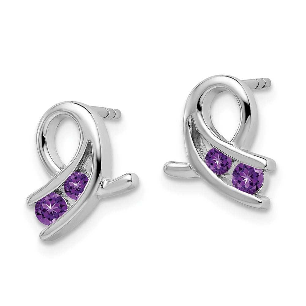 14k White Gold Amethyst Earrings