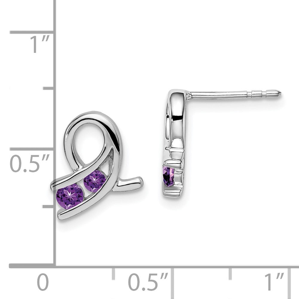 14k White Gold Amethyst Earrings