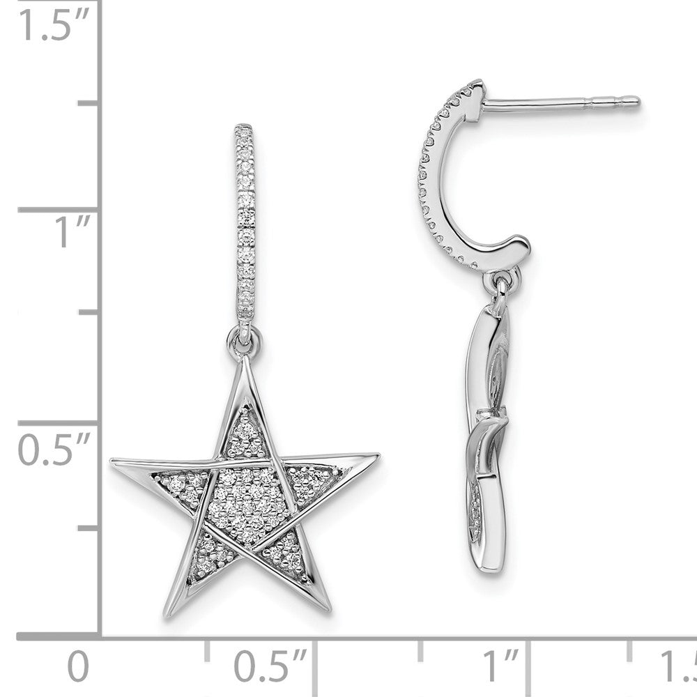 CUSTOM ORDER - AURELIA DUMITRESCU 14k White Gold Polished Real Diamond Star Post Earrings (Copy)