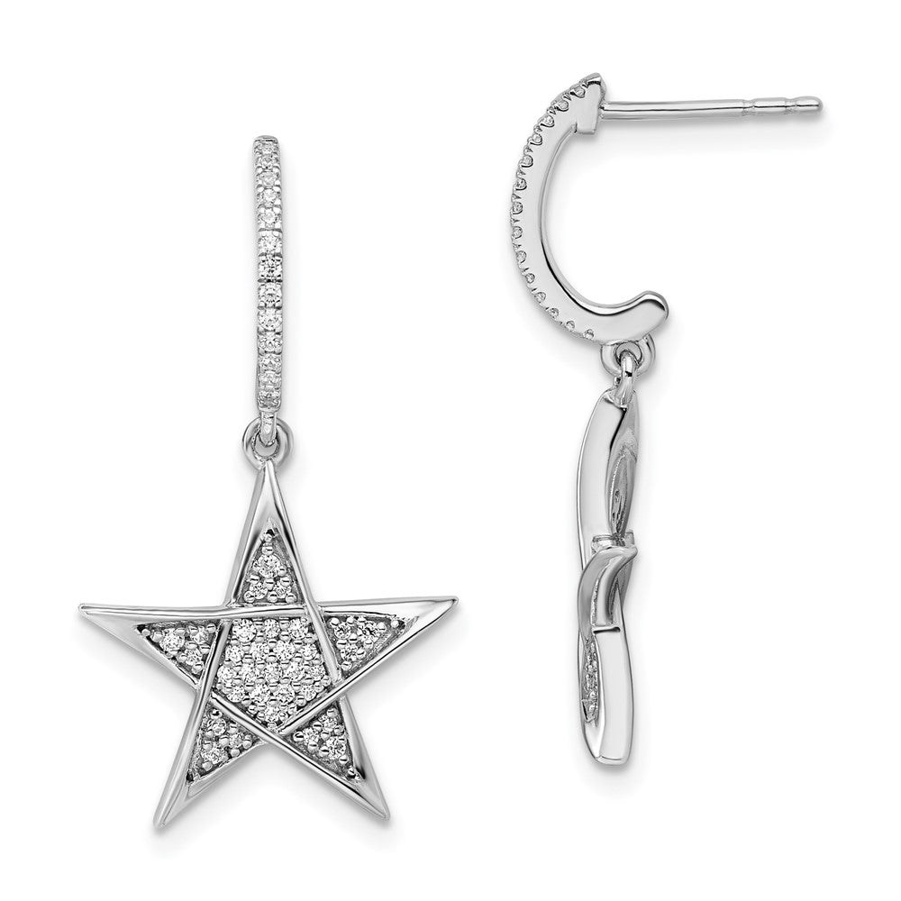 CUSTOM ORDER - AURELIA DUMITRESCU 14k White Gold Polished Real Diamond Star Post Earrings (Copy)