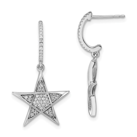 CUSTOM ORDER - AURELIA DUMITRESCU 14k White Gold Polished Real Diamond Star Post Earrings (Copy)