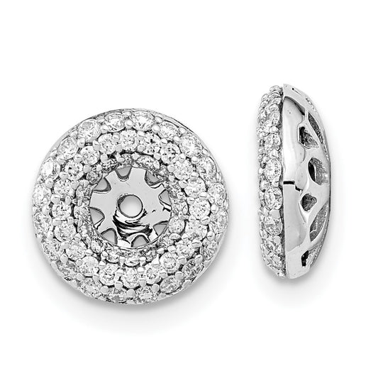 14k White Gold Real Diamond Earring Jackets