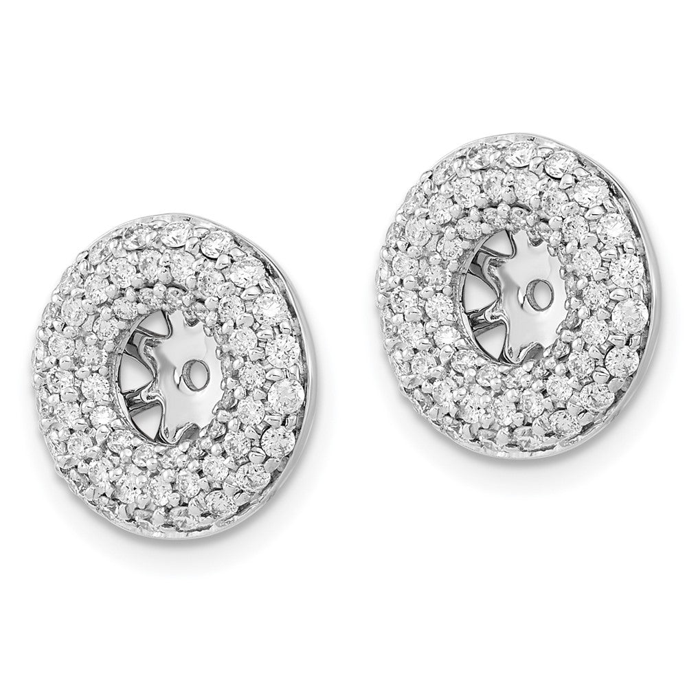 14k White Gold Real Diamond Earring Jackets