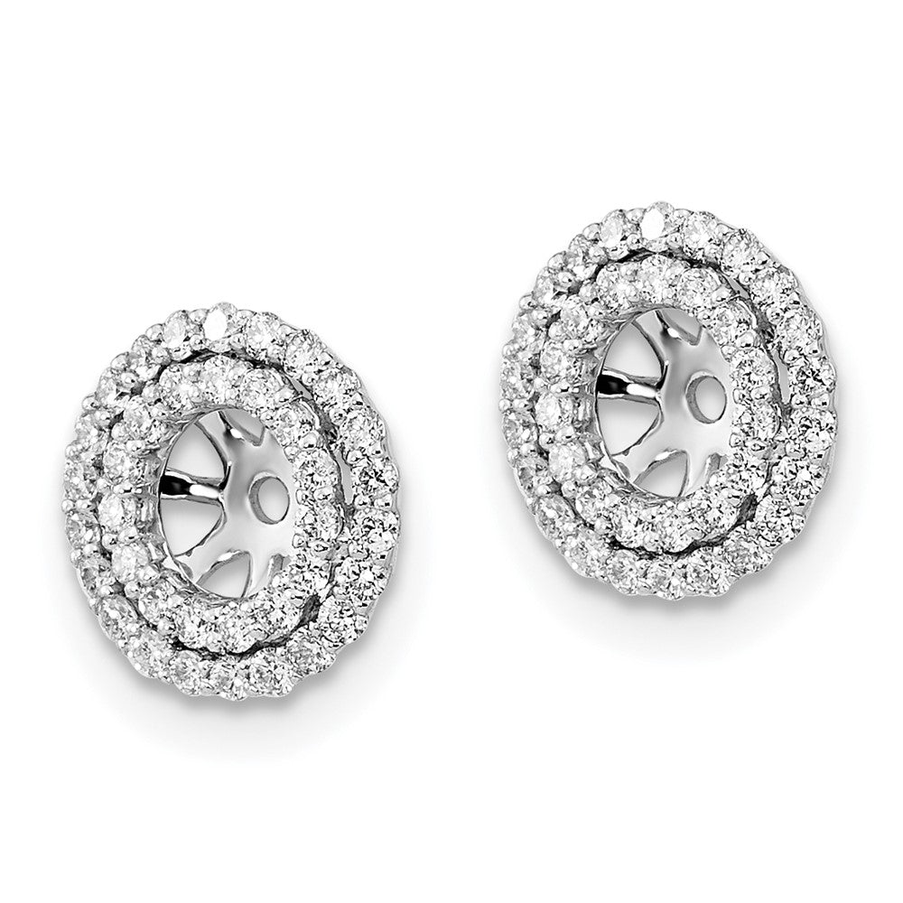 14k White Gold Real Diamond Earring Jackets