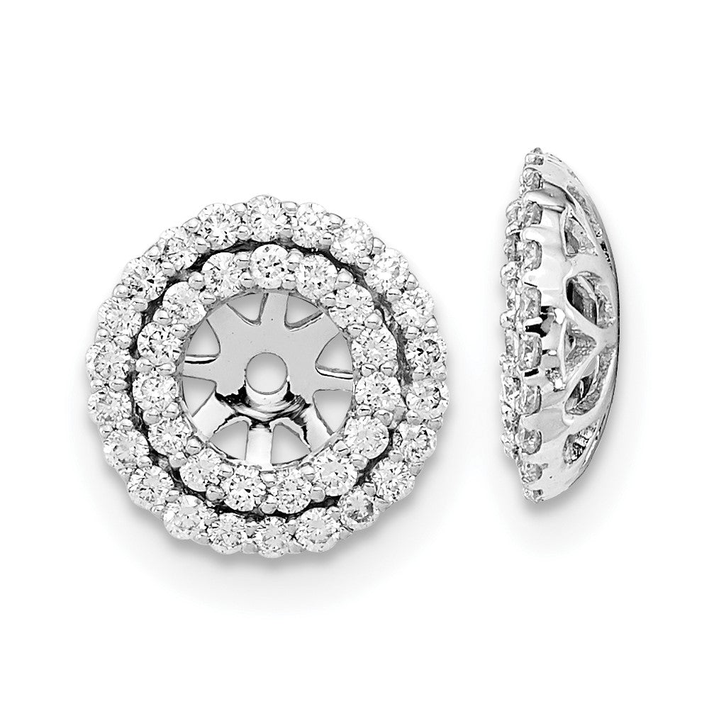 14k White Gold Real Diamond Earring Jackets