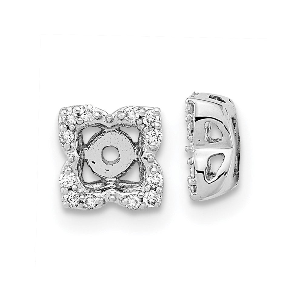 14k White Gold Real Diamond Earring Jackets