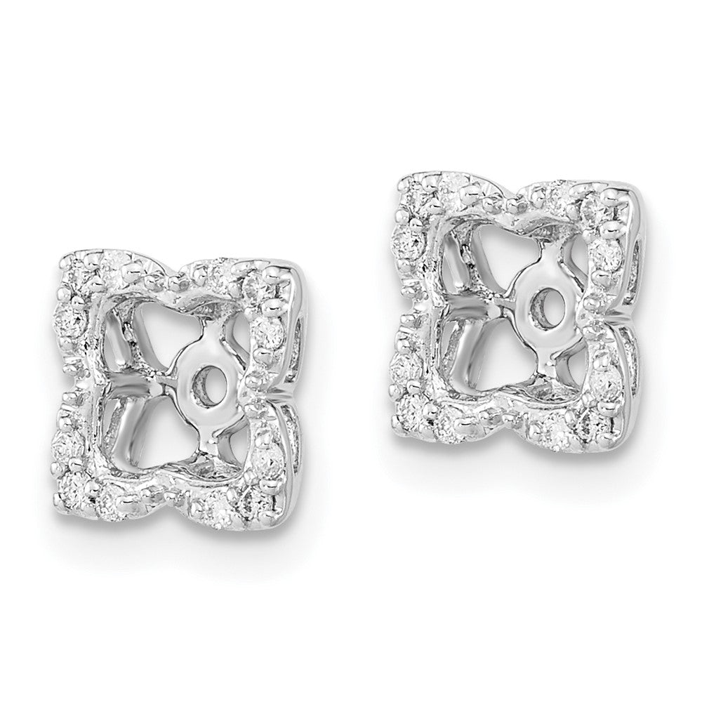 14k White Gold Real Diamond Earring Jackets