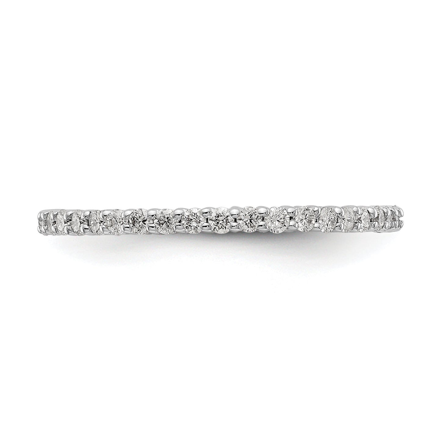 Solid Real 14k White Gold Polished Shared Prong 1/2ct CZ Eternity Wedding Band Ring