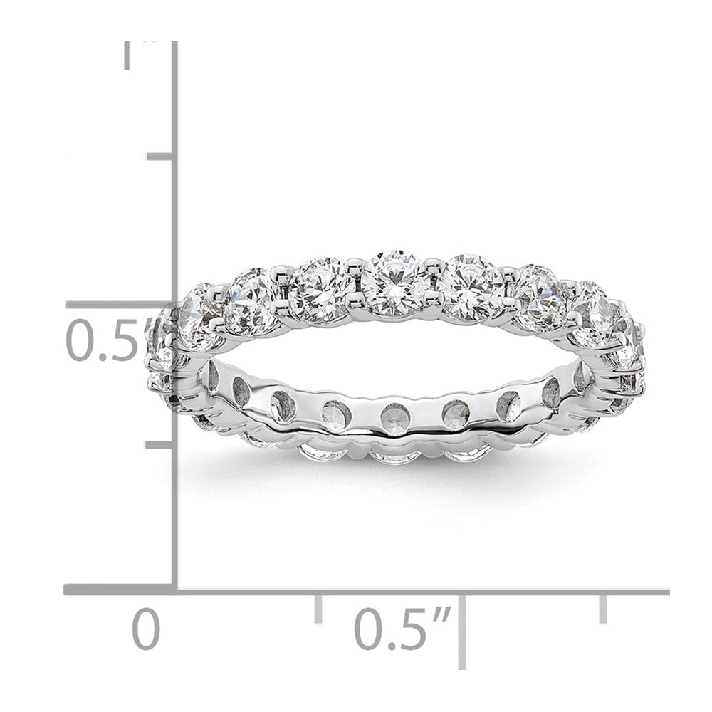 Solid Real 14k White Gold Polished Shared Prong 2ct CZ Eternity Wedding Band Ring