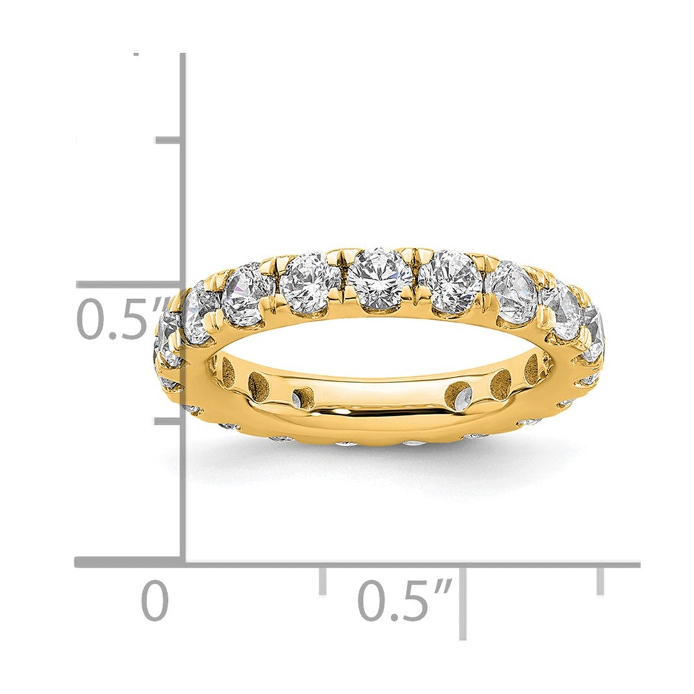 Solid Real 14k Polished U Shared Prong 2ct CZ Eternity Wedding Band Ring