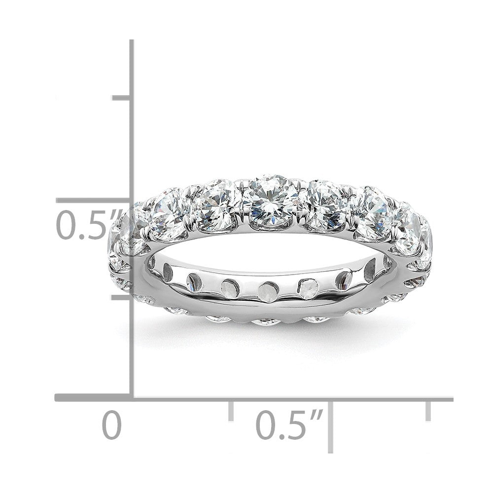 Solid Real 14k White Gold Polished U Shared Prong 3ct CZ Eternity Wedding Band Ring