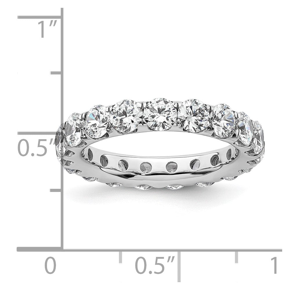 Solid Real 14k White Gold Polished U Shared Prong 3ct CZ Eternity Wedding Band Ring