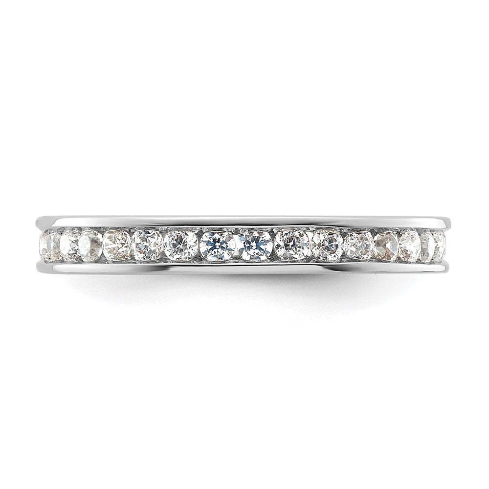 Solid Real 14k White Gold Polished 1/2ct Channel Set CZ Eternity Wedding Band Ring