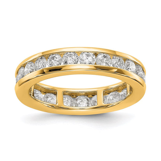 Solid Real 14k Polished 2ct Channel Set CZ Eternity Wedding Band Ring