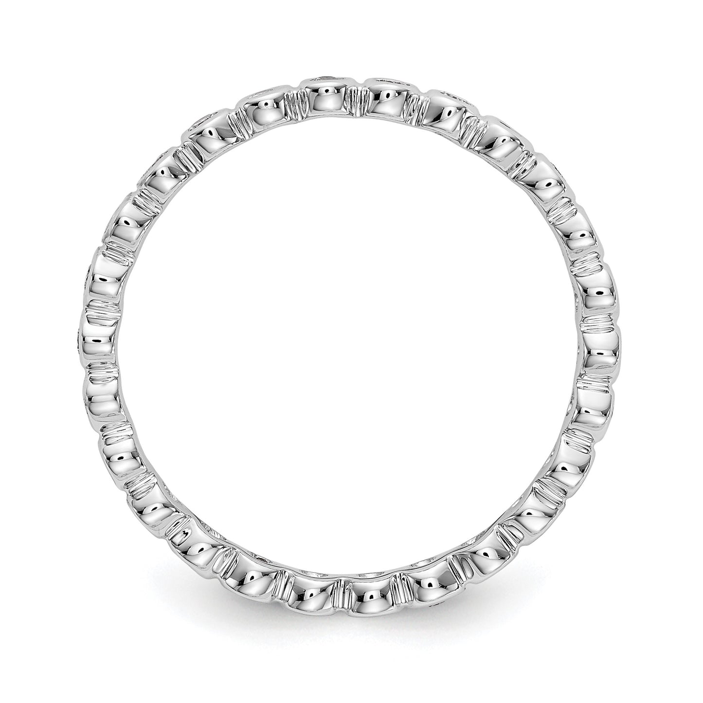 Natural 1/3 Ct. Bezel Set Diamond Eternity Band in 14k White Gold