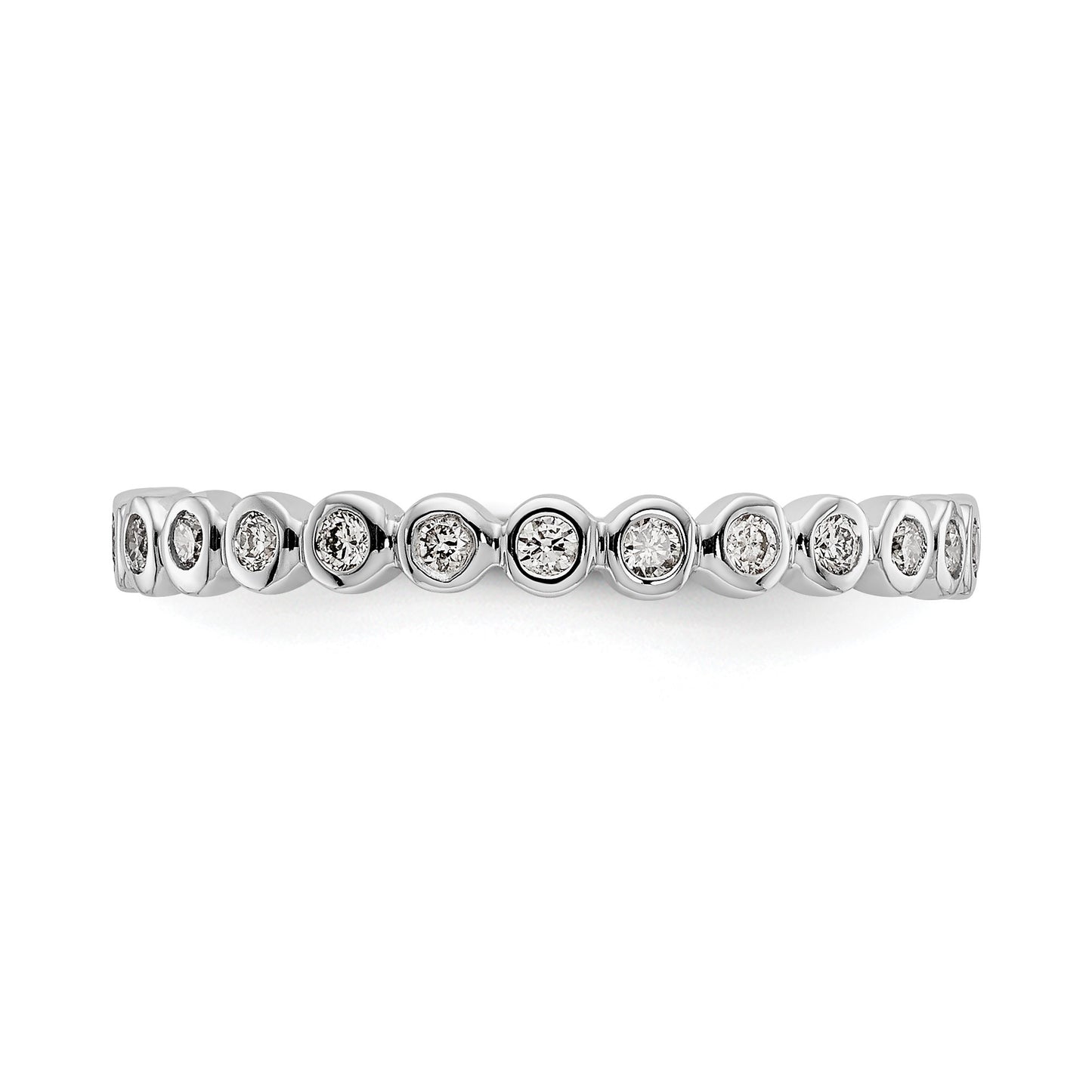 Natural 1/3 Ct. Bezel Set Diamond Eternity Band in 14k White Gold