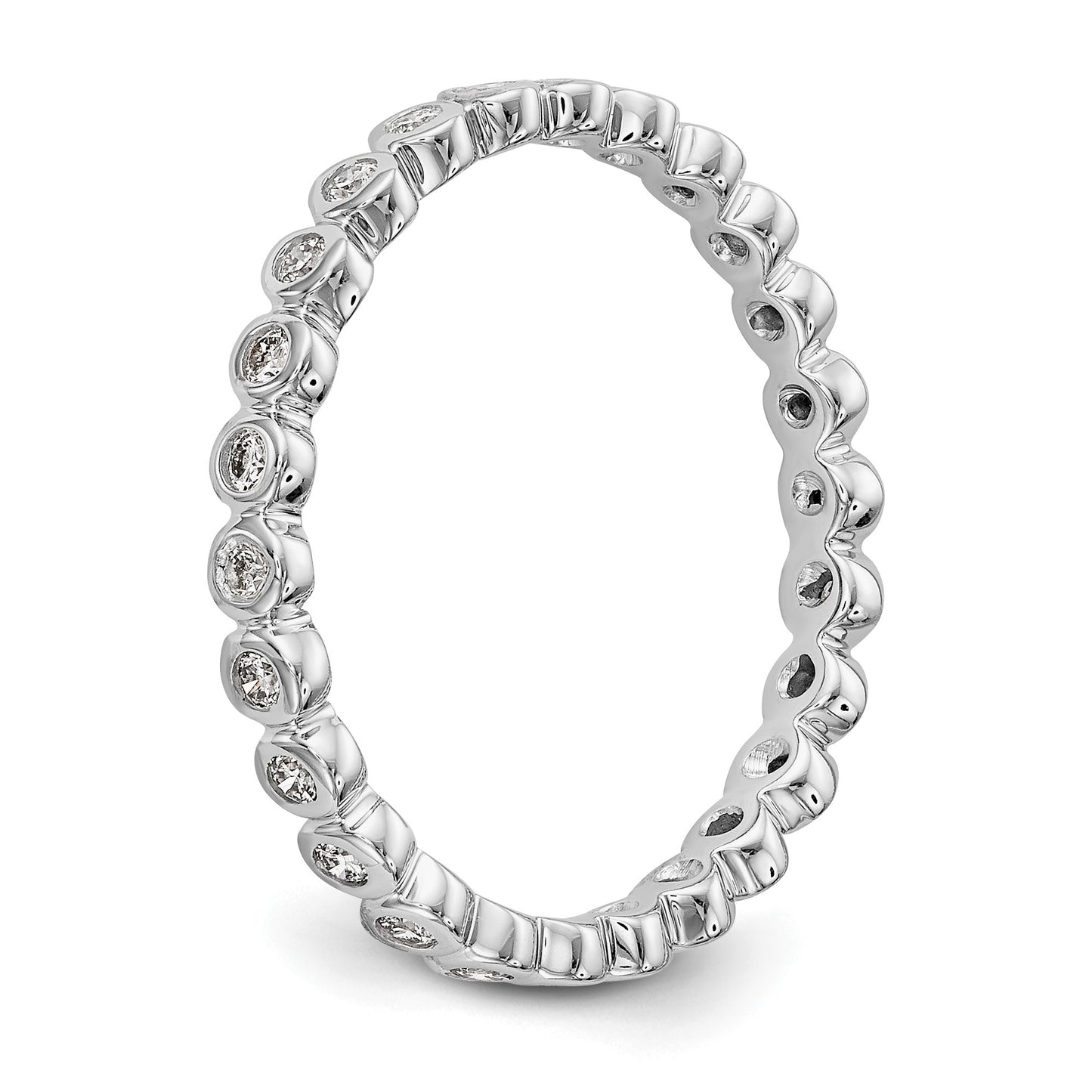 Natural 1/3 Ct. Bezel Set Diamond Eternity Band in 14k White Gold