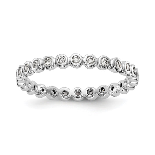 Natural 1/3 Ct. Bezel Set Diamond Eternity Band in 14k White Gold