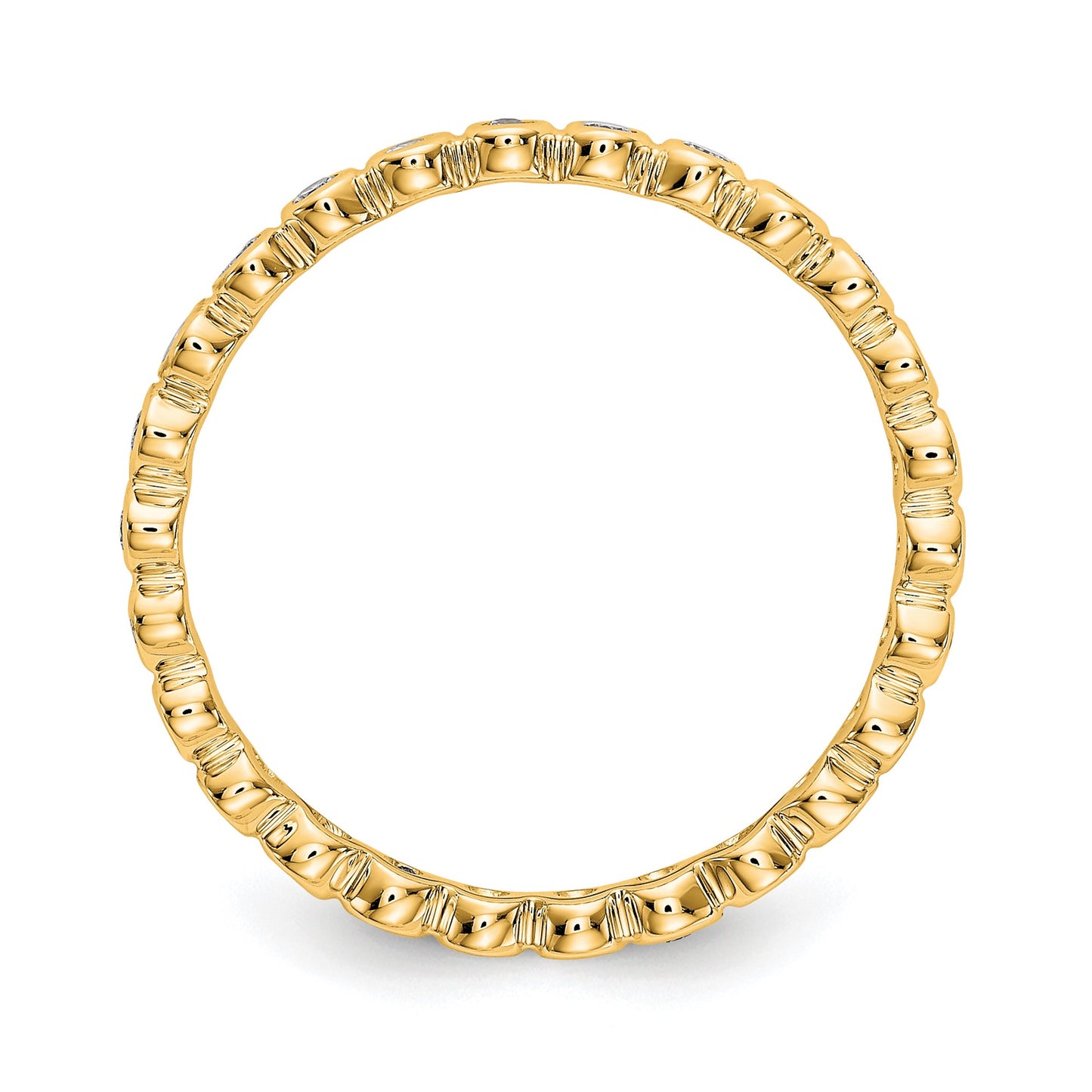 Natural 1/3 Ct. Bezel Set Diamond Eternity Band in 14k Yellow Gold