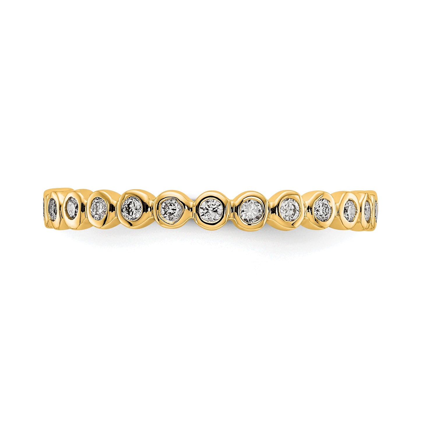 Natural 1/3 Ct. Bezel Set Diamond Eternity Band in 14k Yellow Gold