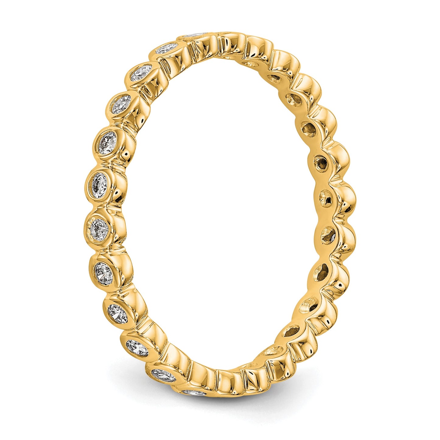 Natural 1/3 Ct. Bezel Set Diamond Eternity Band in 14k Yellow Gold