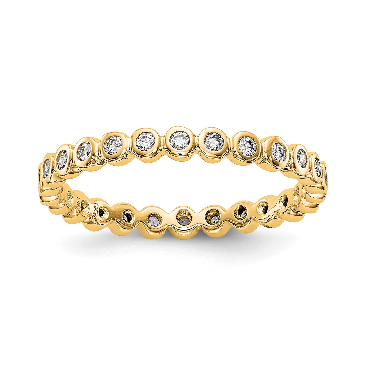 Natural 1/3 Ct. Bezel Set Diamond Eternity Band in 14k Yellow Gold