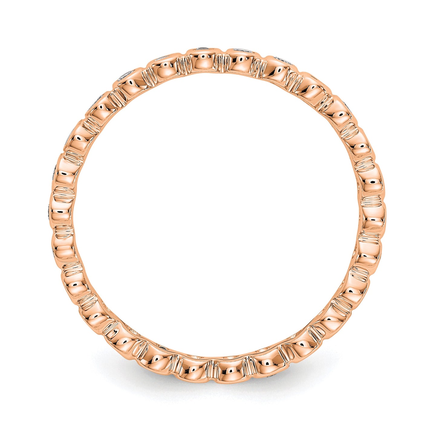 Natural 1/3 Ct. Bezel Set Diamond Eternity Band in 14k Rose Gold