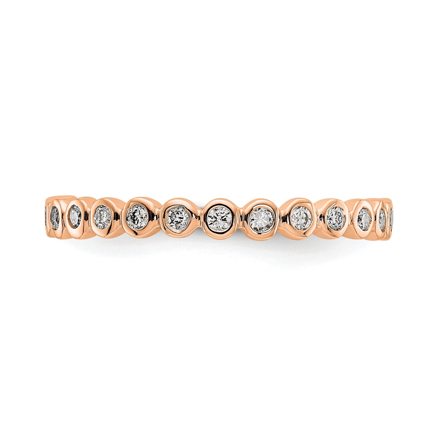 Natural 1/3 Ct. Bezel Set Diamond Eternity Band in 14k Rose Gold