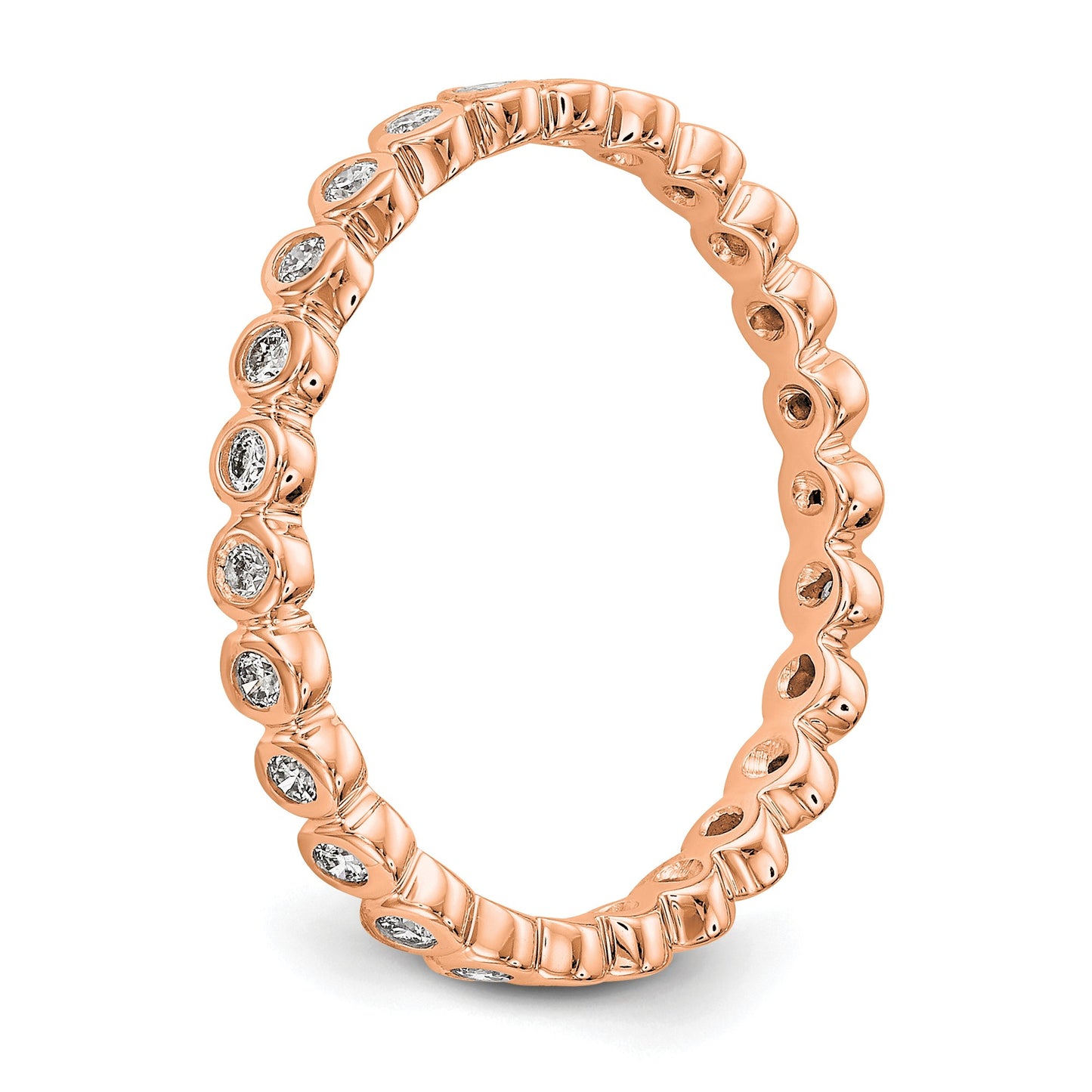 Natural 1/3 Ct. Bezel Set Diamond Eternity Band in 14k Rose Gold