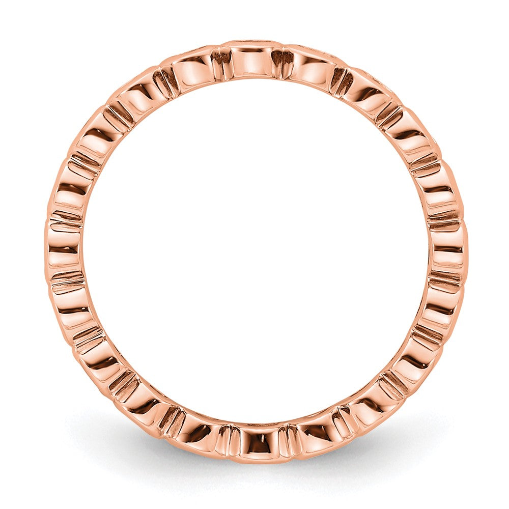 Solid Real 14k Rose Gold Polished 1/2ct Bezel Set CZ Eternity Wedding Band Ring