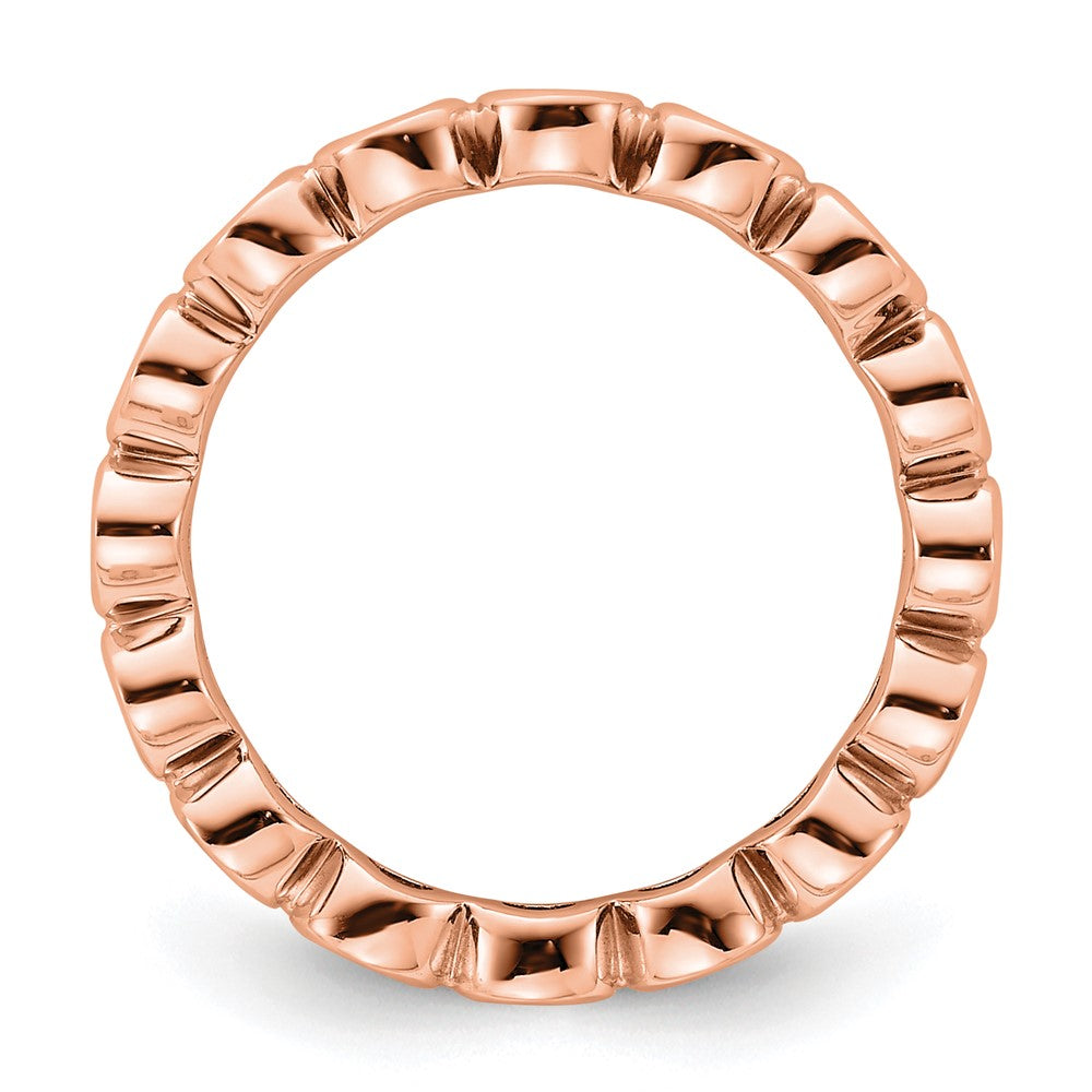 Solid Real 14k Rose Gold Polished 1ct Bezel Set CZ Eternity Wedding Band Ring